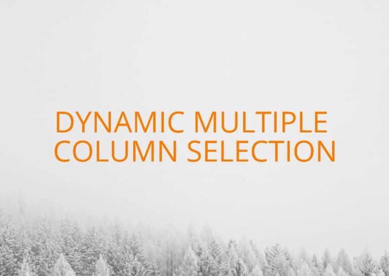 Dynamic Multiple Column Selection in Power BI
