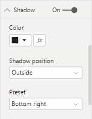 How to bring Shadow Effect Visuals in PowerBI?